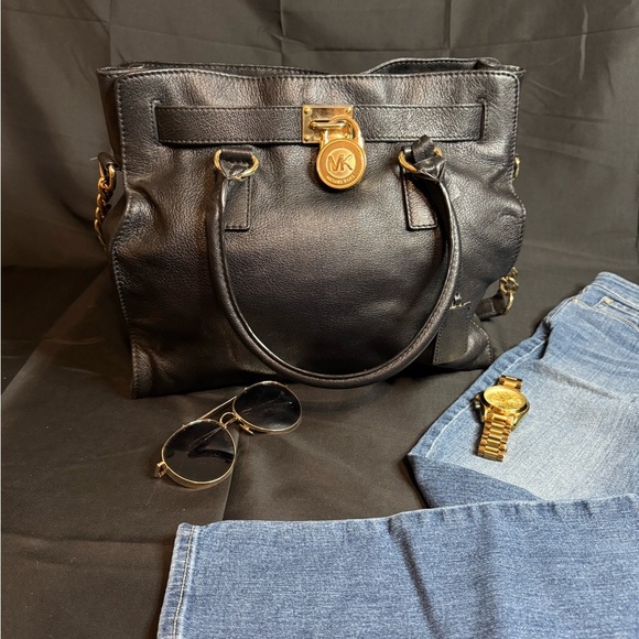 Michael Kors Black Leather Tote Bag - Picture 6 of 9